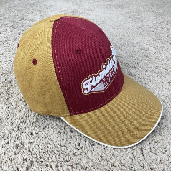 Florida State Noles FSU Hat NCAA Strapback Gold/Garnet Front Panel Baseball Cap - Picture 2 of 7